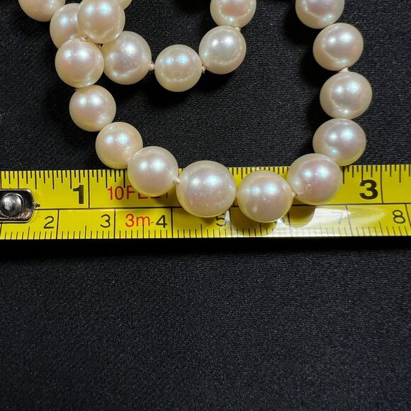 Vintage Pearl double stranded necklace 4mm 8mm - Picture 8 of 9